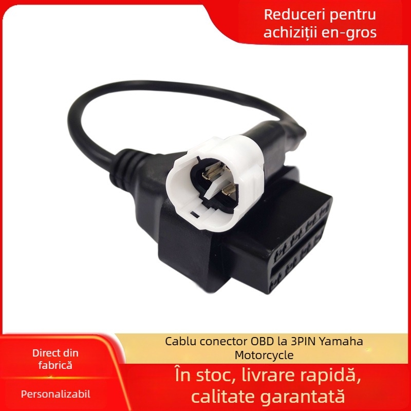 Cablu adaptor OBD2 3 pini pentru motocicletă EFI, izolație nichelată