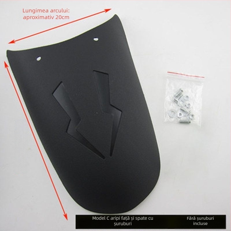 Set extins față și aripă spate pentru motociclete și tricicluri electrice – universal, polipropilenă (PP), scut impermeabil