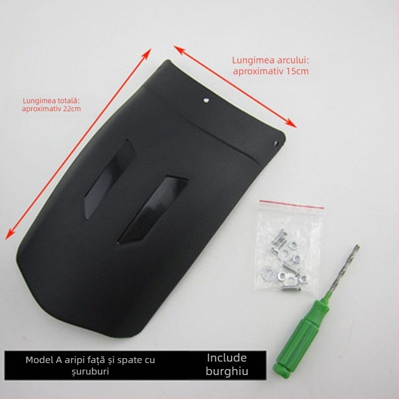 Set extins față și aripă spate pentru motociclete și tricicluri electrice – universal, polipropilenă (PP), scut impermeabil