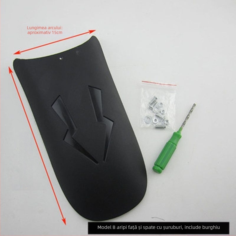 Set extins față și aripă spate pentru motociclete și tricicluri electrice – universal, polipropilenă (PP), scut impermeabil