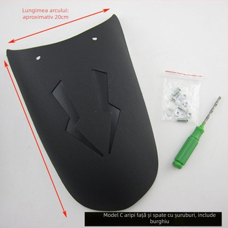 Set extins față și aripă spate pentru motociclete și tricicluri electrice – universal, polipropilenă (PP), scut impermeabil