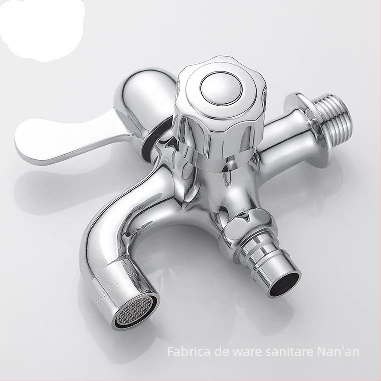 Robinet pentru mașina de spălat, cu utilizare dublă | Material: aliaj oțel inoxidabil cu cupru | Funcție: robinet amestecător | Intrare/Ieșire: DN15 | Temperatură de lucru: 0–100°C