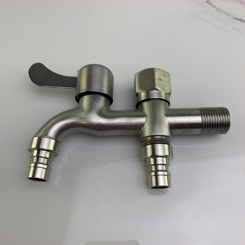 Robinet pentru mașina de spălat, cu utilizare dublă | Material: aliaj oțel inoxidabil cu cupru | Funcție: robinet amestecător | Intrare/Ieșire: DN15 | Temperatură de lucru: 0–100°C