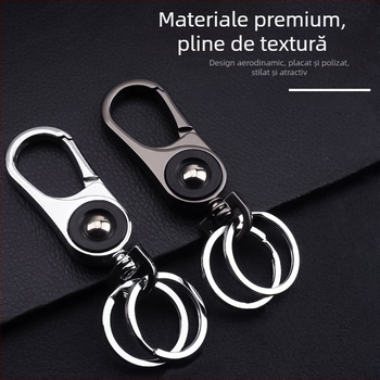 Lanț de chei pentru bărbați – stil de afaceri, pandantiv creativ, aliaj de zinc, design artistic modern (Brand: Hundred flowers)