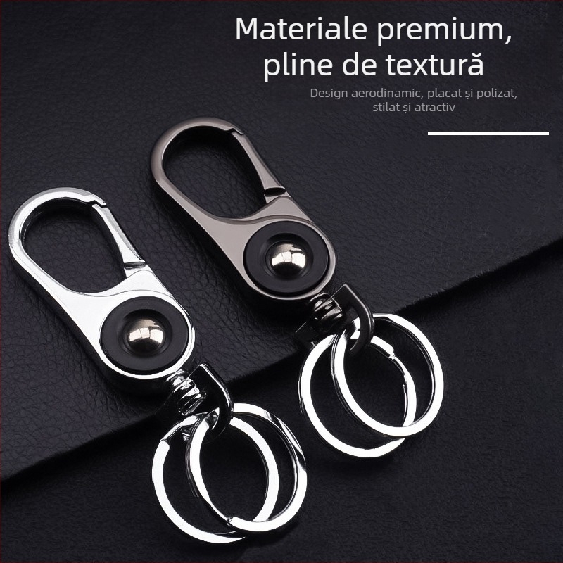 Lanț de chei pentru bărbați – stil de afaceri, pandantiv creativ, aliaj de zinc, design artistic modern (Brand: Hundred flowers)