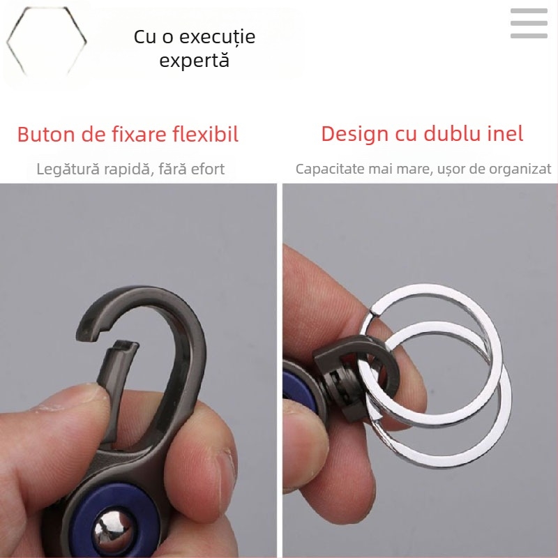 Lanț de chei pentru bărbați – stil de afaceri, pandantiv creativ, aliaj de zinc, design artistic modern (Brand: Hundred flowers)