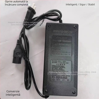 Încărcător pentru motocicletă electrică 48V, construcție din plastic și cupru, marca H Black Horse