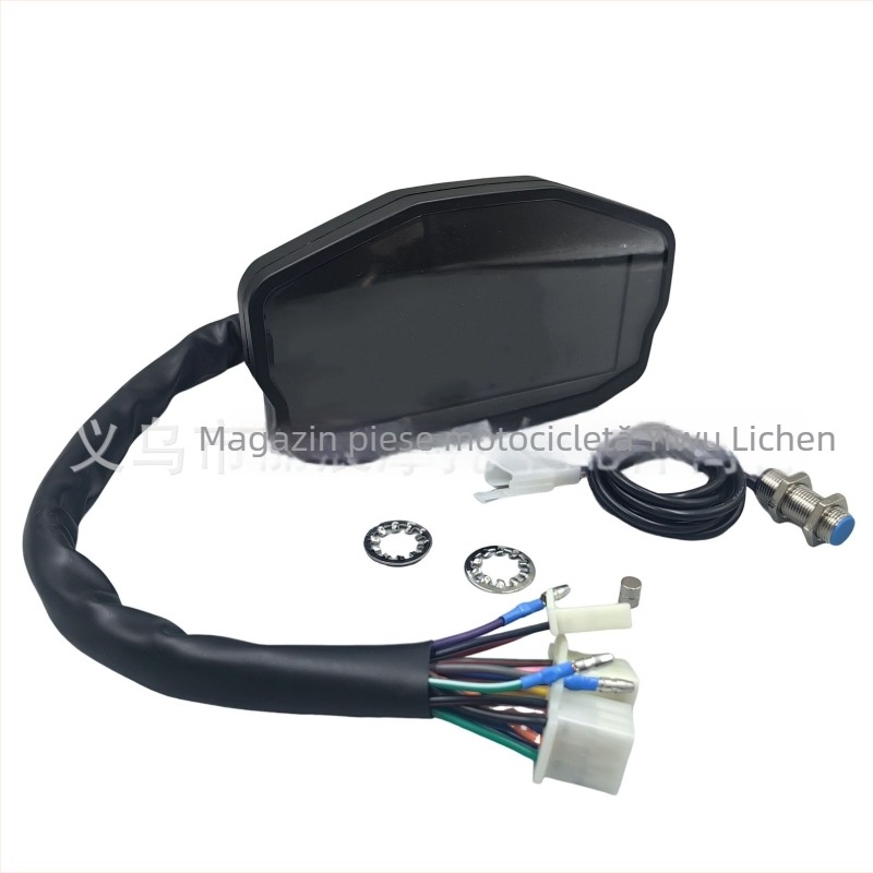 Panou de bord LED LCD pentru motocicletă cu afișaj viteză și odometru digital, Model 1010, Brand JG, Modificare universală.