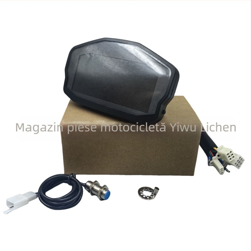 Panou de bord LED LCD pentru motocicletă cu afișaj viteză și odometru digital, Model 1010, Brand JG, Modificare universală.