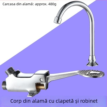 Robinet pedalat pentru spitale și laboratoare, din cupru, model A230142, ieșire DN20, spălare de 30 de secunde