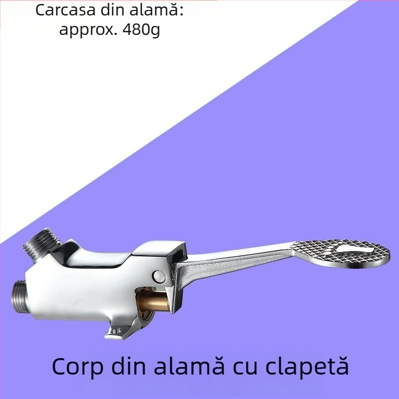 Robinet pedalat pentru spitale și laboratoare, din cupru, model A230142, ieșire DN20, spălare de 30 de secunde