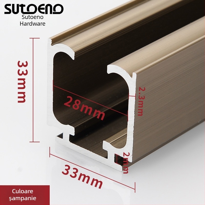 Sagitar roată suspendată din oțel inoxidabil pentru uși glisante interioare, cu tamponare bidirecțională și etichetă cu logo