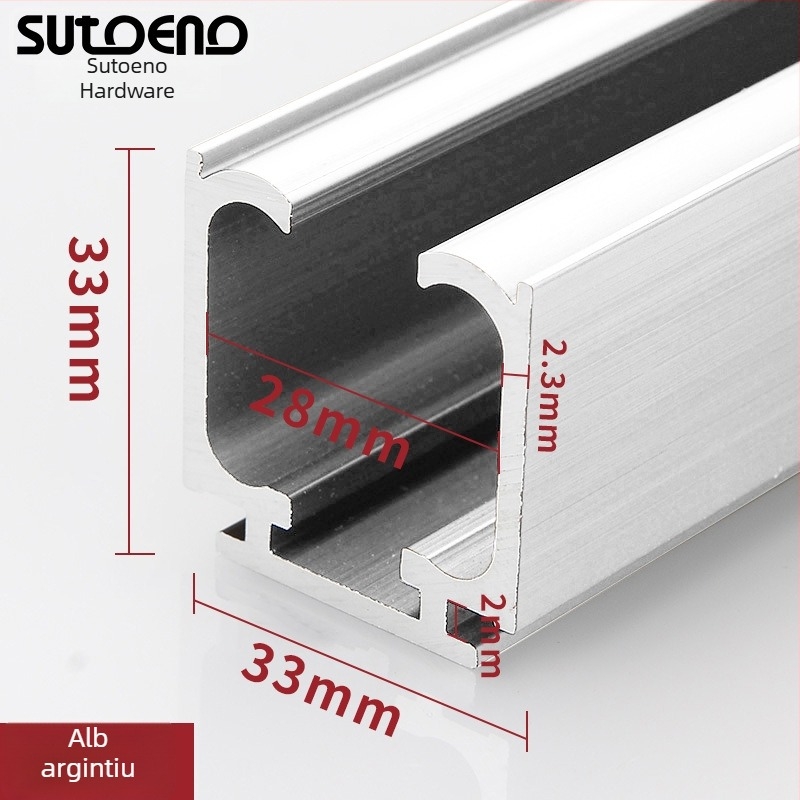 Sagitar roată suspendată din oțel inoxidabil pentru uși glisante interioare, cu tamponare bidirecțională și etichetă cu logo