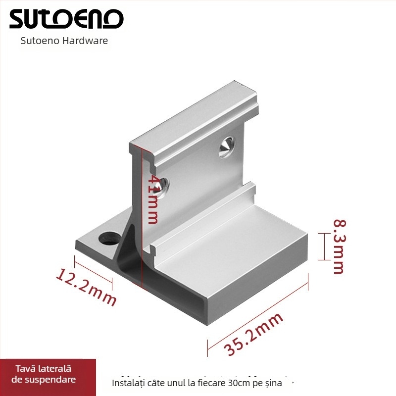 Sagitar roată suspendată din oțel inoxidabil pentru uși glisante interioare, cu tamponare bidirecțională și etichetă cu logo
