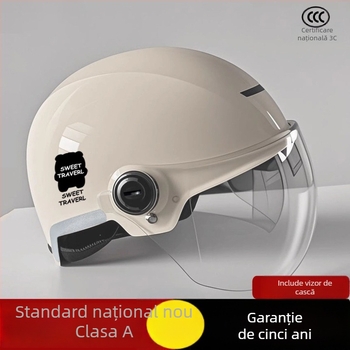 Cască half-helmet pentru bicicletă electrică – ABS, certificare Gb811-2022b, pentru bărbați și femei, vară respirabilă, ușoară, utilizare off-road