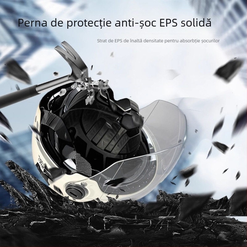 Cască half-helmet pentru bicicletă electrică – ABS, certificare Gb811-2022b, pentru bărbați și femei, vară respirabilă, ușoară, utilizare off-road