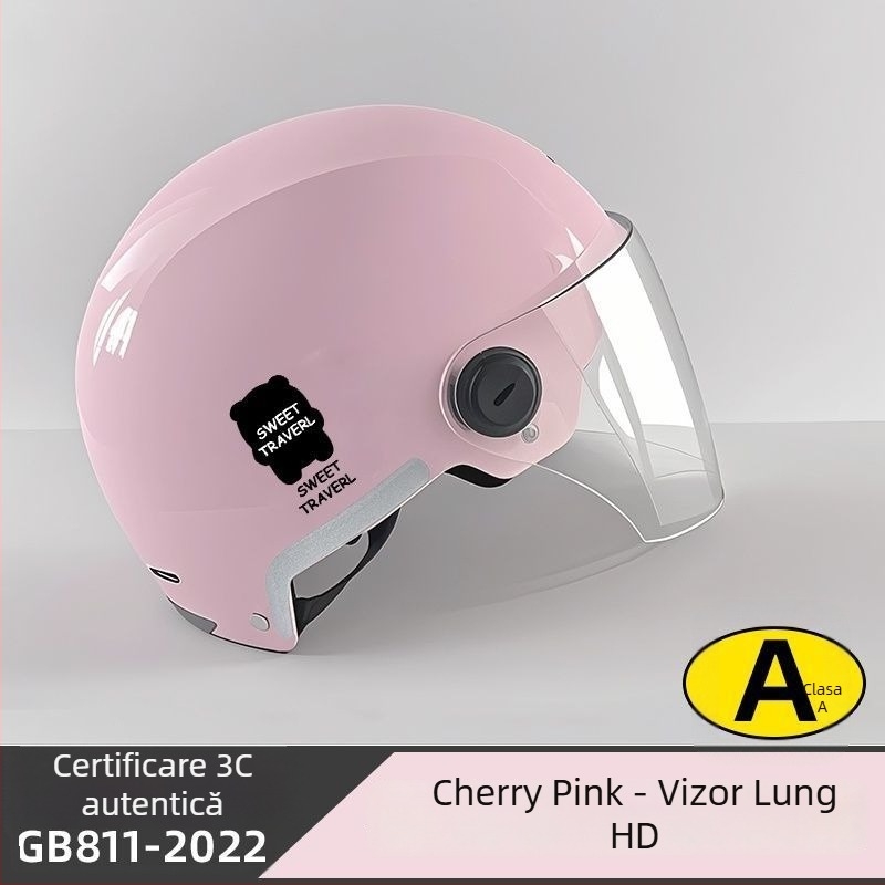 Cască half-helmet pentru bicicletă electrică – ABS, certificare Gb811-2022b, pentru bărbați și femei, vară respirabilă, ușoară, utilizare off-road