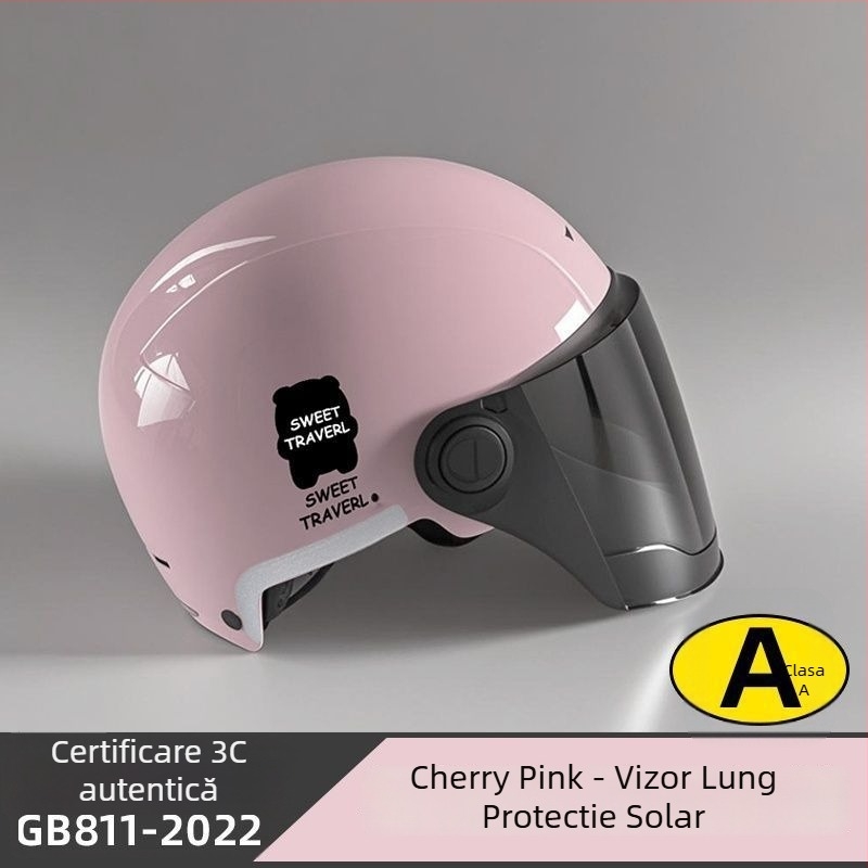 Cască half-helmet pentru bicicletă electrică – ABS, certificare Gb811-2022b, pentru bărbați și femei, vară respirabilă, ușoară, utilizare off-road