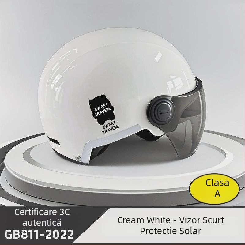 Cască half-helmet pentru bicicletă electrică – ABS, certificare Gb811-2022b, pentru bărbați și femei, vară respirabilă, ușoară, utilizare off-road