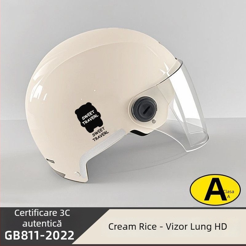 Cască half-helmet pentru bicicletă electrică – ABS, certificare Gb811-2022b, pentru bărbați și femei, vară respirabilă, ușoară, utilizare off-road