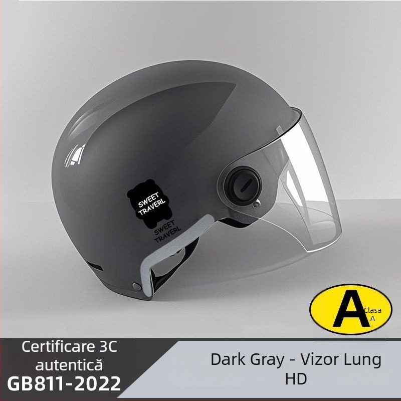 Cască half-helmet pentru bicicletă electrică – ABS, certificare Gb811-2022b, pentru bărbați și femei, vară respirabilă, ușoară, utilizare off-road