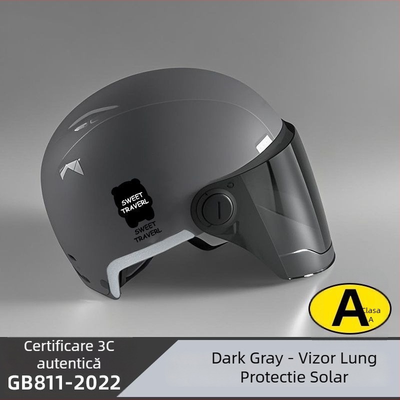 Cască half-helmet pentru bicicletă electrică – ABS, certificare Gb811-2022b, pentru bărbați și femei, vară respirabilă, ușoară, utilizare off-road