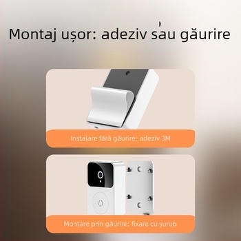 Sonerie video pentru ușă X9 — alimentare cu baterie AA, 5V, vedere nocturnă HD, captură, pentru uz casnic