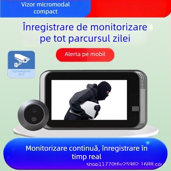 Sonerie video cu cameră wireless tip cat-eye — model Q17, alimentare prin încărcare, 5V, pentru locuințe și apartamente (Model: Q17 · Alimentare: Încărcare · Tensiune: 5V · Aplicare: Locuințe, Apartamente · Tip: Sonerie video pentru ușă)