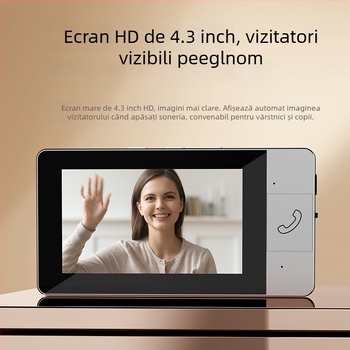 Sonerie video pentru ușă Nt601a cu ecran interior, intercom video bidirecțional, vedere nocturnă HD, alimentare USB 5V