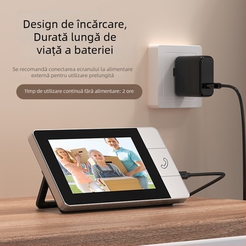 Sonerie video pentru ușă Nt601a cu ecran interior, intercom video bidirecțional, vedere nocturnă HD, alimentare USB 5V