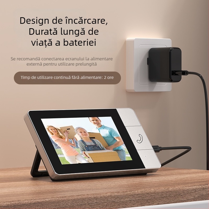 Sonerie video pentru ușă Nt601a cu ecran interior, intercom video bidirecțional, vedere nocturnă HD, alimentare USB 5V
