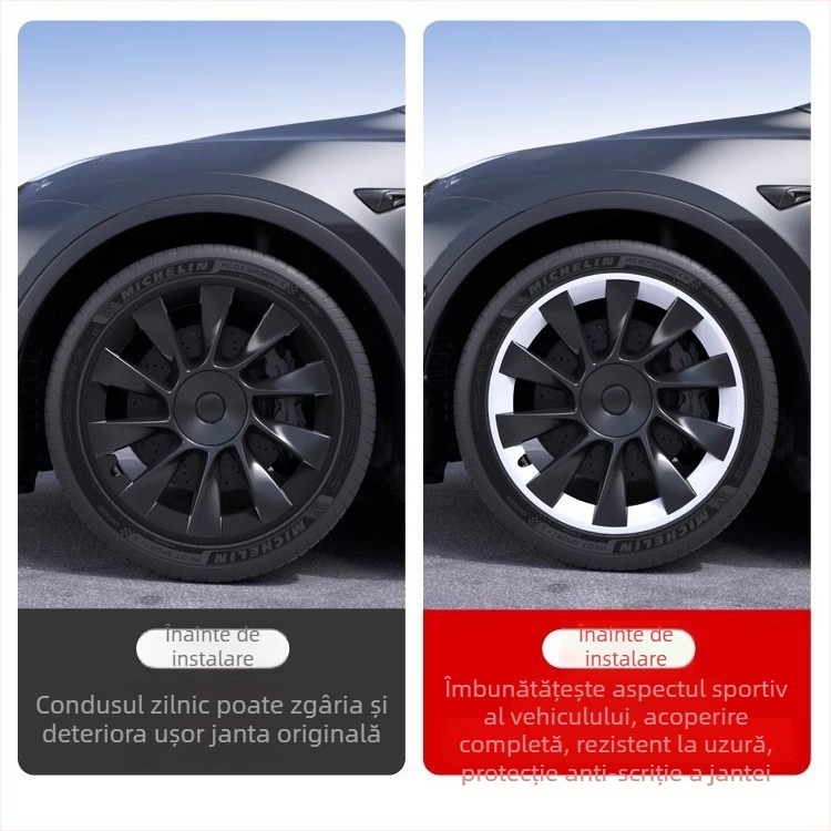 Cap centru pentru Tesla Model Y, acoperire completă a jantei, protecție anti-zgârieturilor, accesoriu pentru modificarea jantilor