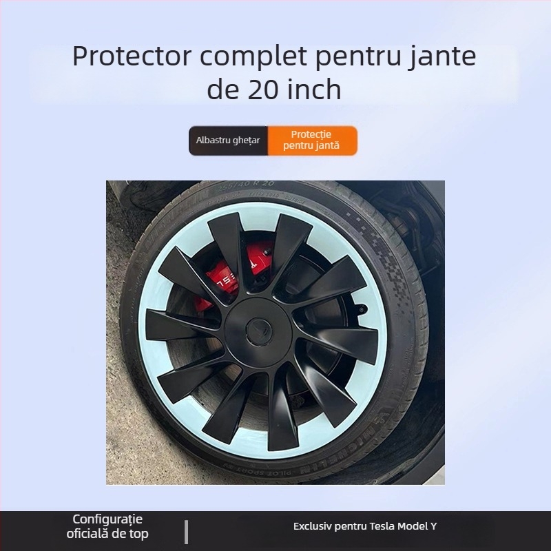 Cap centru pentru Tesla Model Y, acoperire completă a jantei, protecție anti-zgârieturilor, accesoriu pentru modificarea jantilor