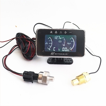 Indicator LCD universal 12–24V 3 în 1: presiune a uleiului, tensiune și temperatura apei pentru mașini și camioane