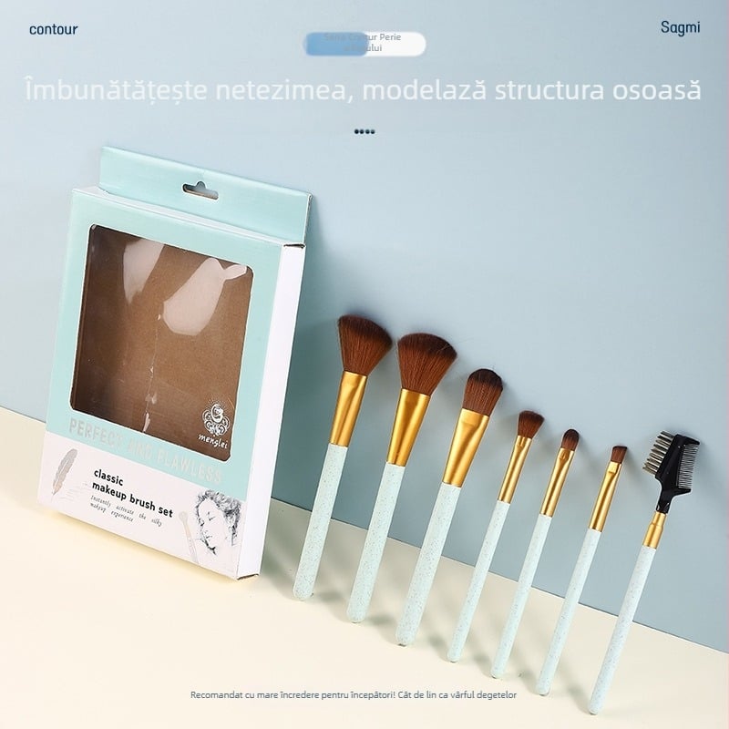 Set de 7 pensule de machiaj, peri moi, pentru ochi și față