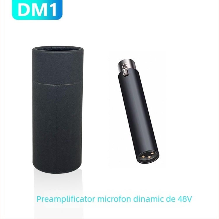 Preamplificator portabil pentru microfon dinamic (alimentare 48V, placă de sunet încorporată și reducere a zgomotului)