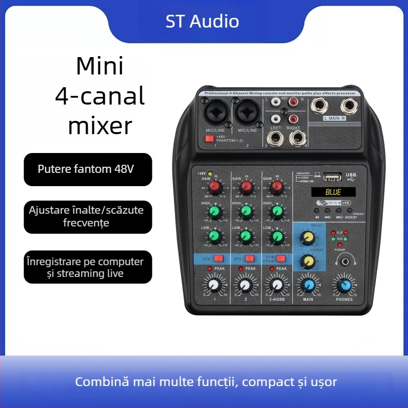 Nothing mixer audio profesional cu 4 canale, Bluetooth și reverb extern pentru spectacole live