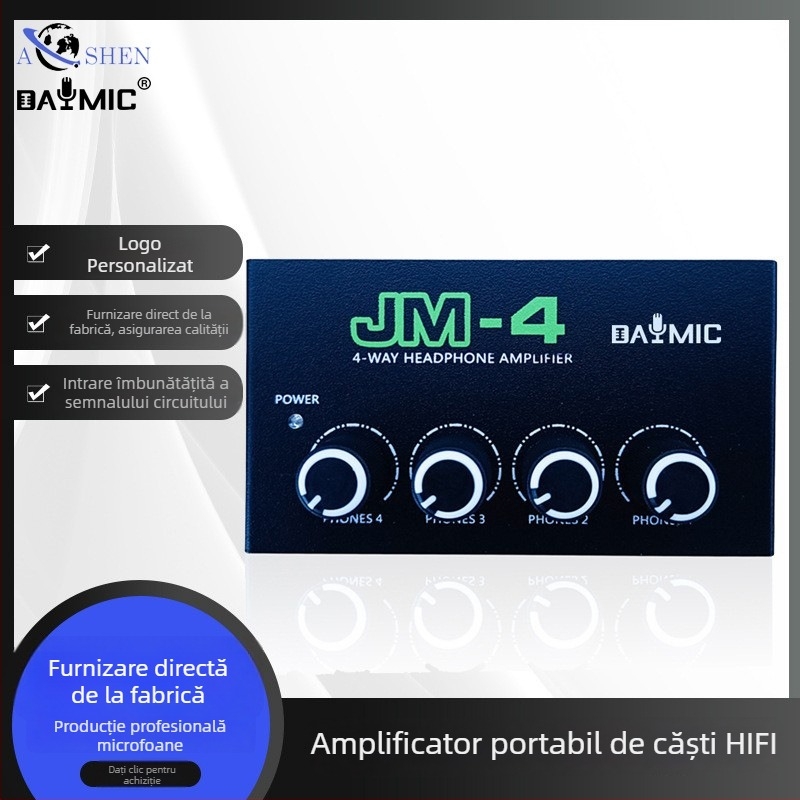 JM4 Mixer – Hub audio stereo, mixer pasiv, consolă de control pentru sunet live