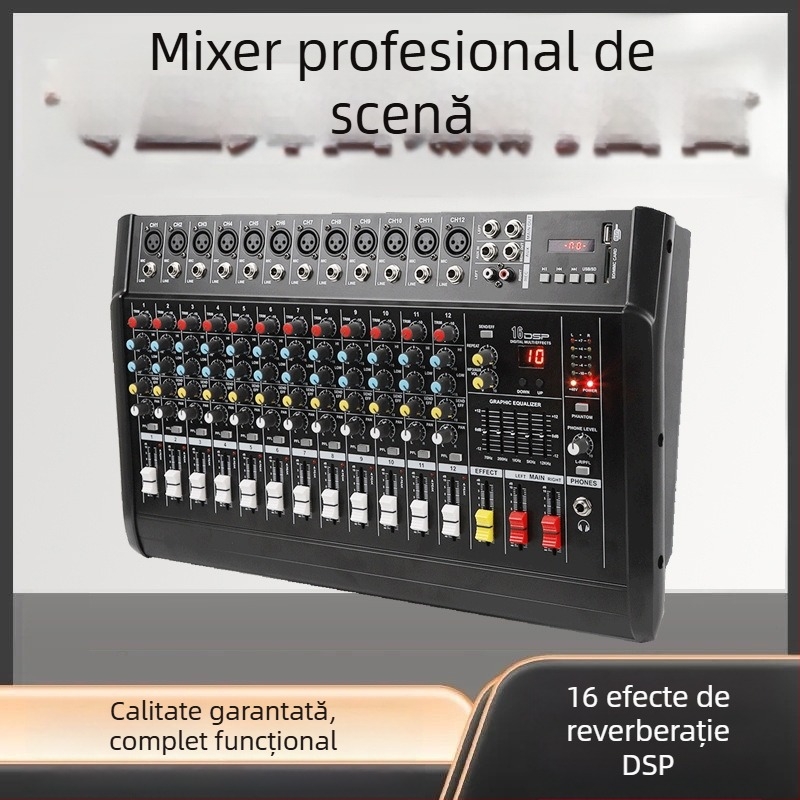 Mixer PMX compact cu amplificator încorporat, Bluetooth și intrare USB pentru transmisiuni live pe scenă în exterior la nunți