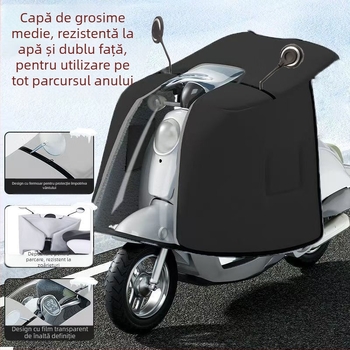 Protecție tip capă, cu două fețe, pentru bicicletă electrică, material PVC