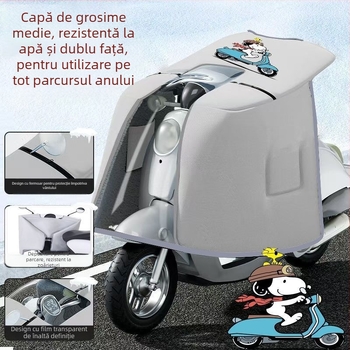 Protecție tip capă, cu două fețe, pentru bicicletă electrică, material PVC