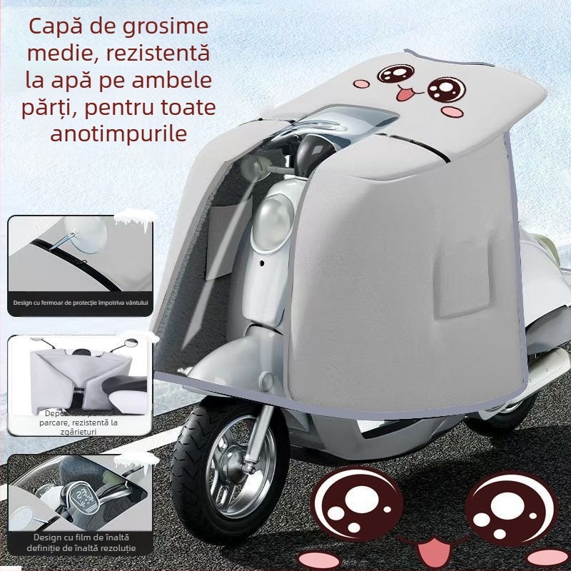 Protecție tip capă, cu două fețe, pentru bicicletă electrică, material PVC