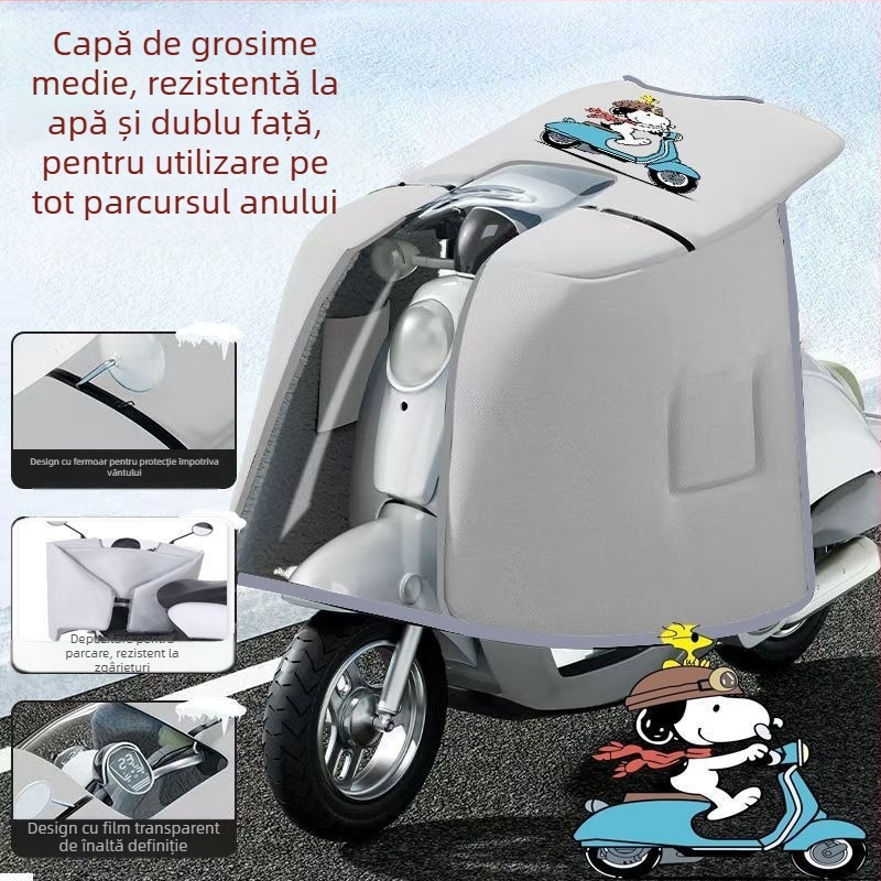 Protecție tip capă, cu două fețe, pentru bicicletă electrică, material PVC