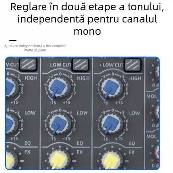 Mixer karaoke cu 4 canale, Bluetooth încorporat și efect de reverb, JXSOU UM33 pentru înregistrări acasă și streaming live