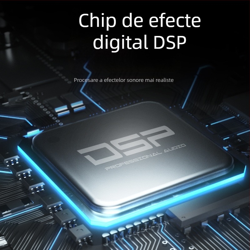 Mixer karaoke cu 4 canale, Bluetooth încorporat și efect de reverb, JXSOU UM33 pentru înregistrări acasă și streaming live