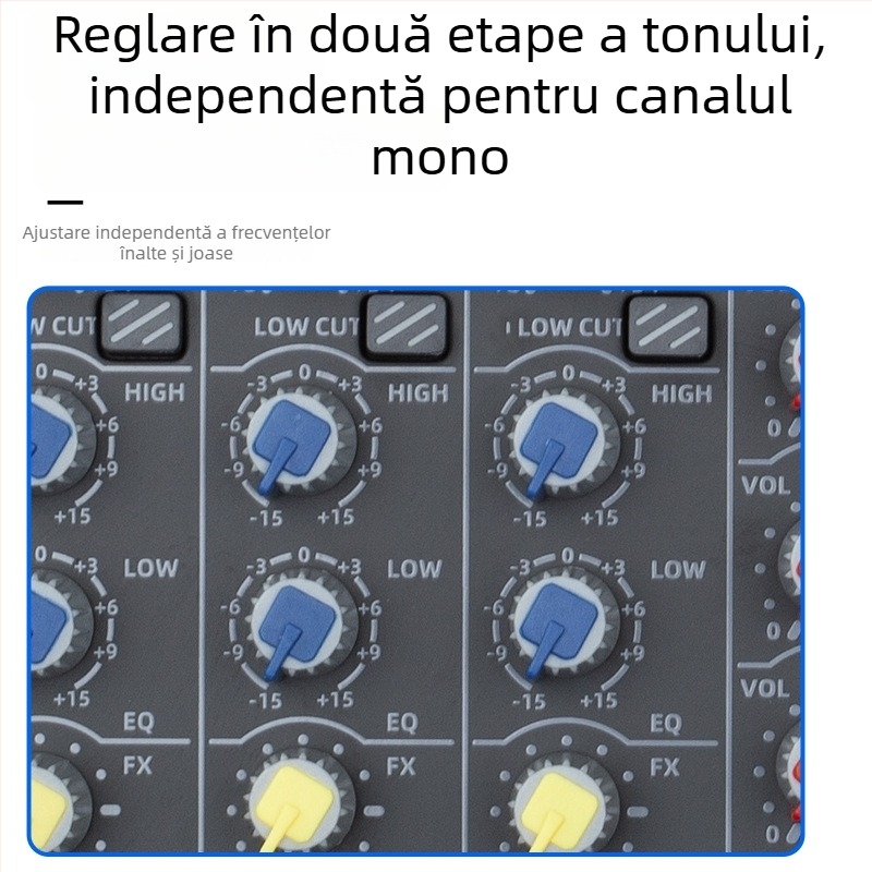 Mixer karaoke cu 4 canale, Bluetooth încorporat și efect de reverb, JXSOU UM33 pentru înregistrări acasă și streaming live