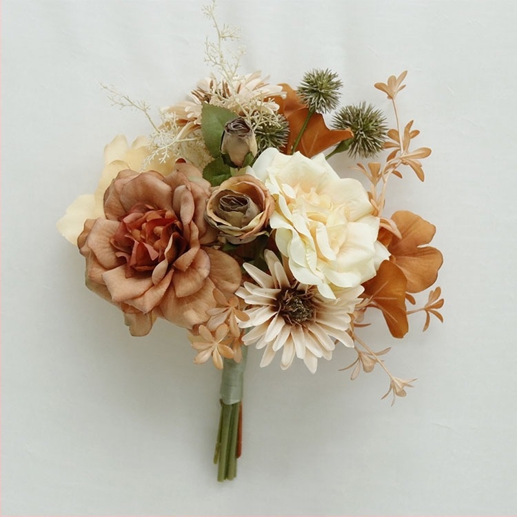 Buchet de mireasă din flori artificiale Art Accord, material textil, ambalaj pungă OPP, pentru nuntă, cadou de afaceri.