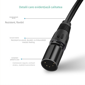 Cablu XLR masculin către femelă pentru microfon – cablu audio balansat pentru mixer și amplificator