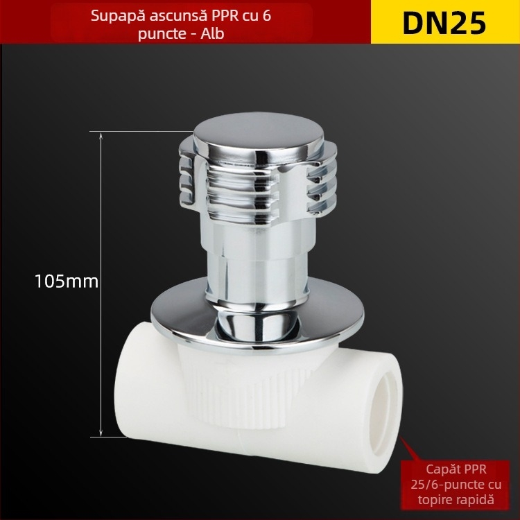 Supapă ascunsă PPR cu deschidere rapidă și fitinguri prin sudură la cald