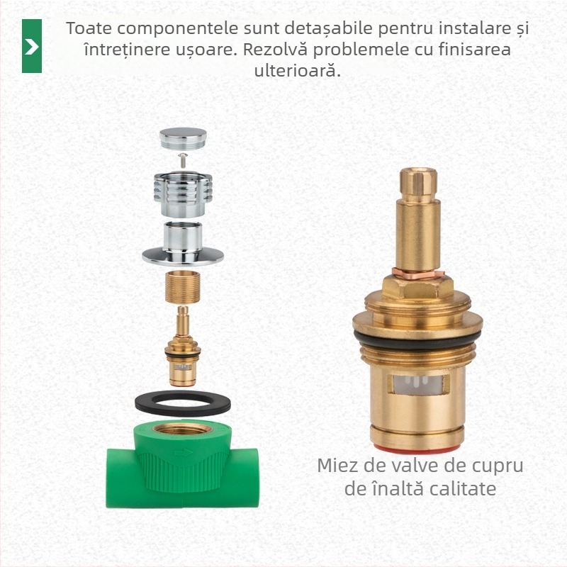 Supapă ascunsă PPR cu deschidere rapidă și fitinguri prin sudură la cald